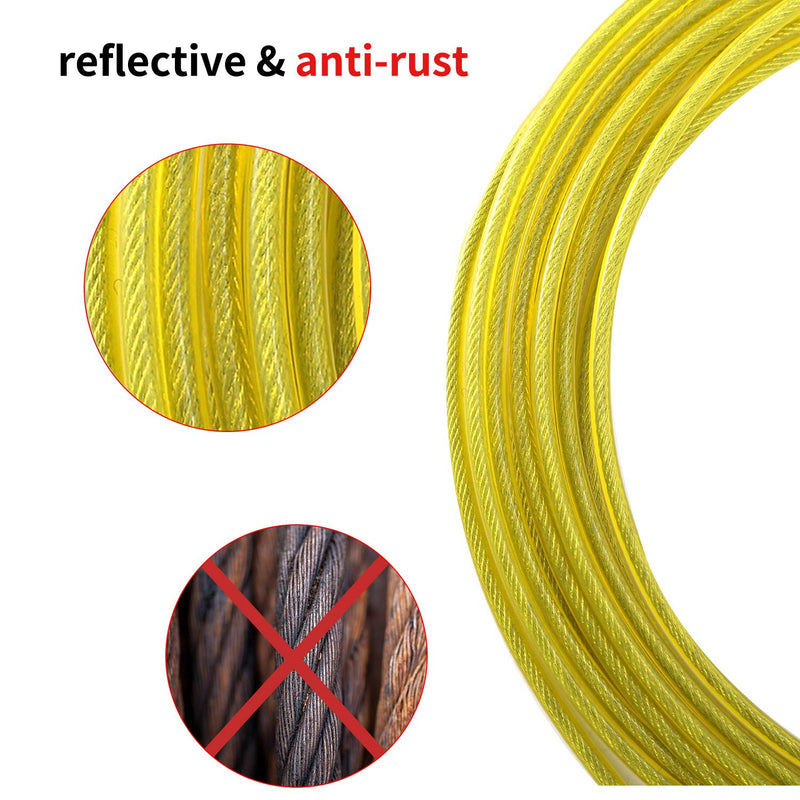 [Australia] - Tie Out Cable for Dogs Up to 30/60/90/125 Pounds, 15/20/30/40ft Length Available, Dog Runner with Shock Absorbing Spring for Yard and Camping, Reflective & Rust Proof Leash for Small to Large Dogs 35lbs15ft Yellow 