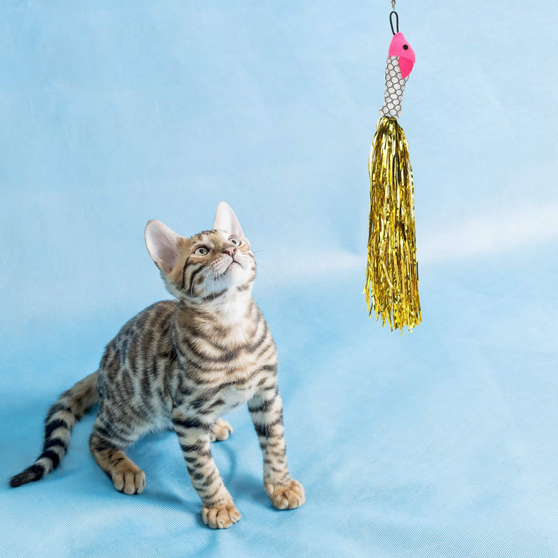 LIN KANG Cat Toy Feather, Interactive Cat Toy Set with Retractable Cat Teaser Wands and Fish Tassel Toy (5PACK) 5pace - PawsPlanet Australia