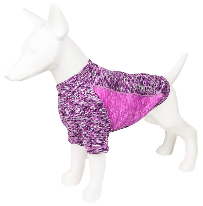 [Australia] - Pet Life Active 'Warf Speed' Heathered Ultra-Stretch Sporty Performance Dog T-Shirt Small Purple 