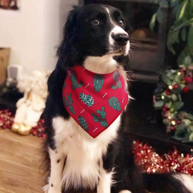 [Australia] - BoomBone Christmas Dog Bandana 2 Pack - Triangle Bibs Pet Scarf for Small to Large Dogs and Cat L Pattern A 