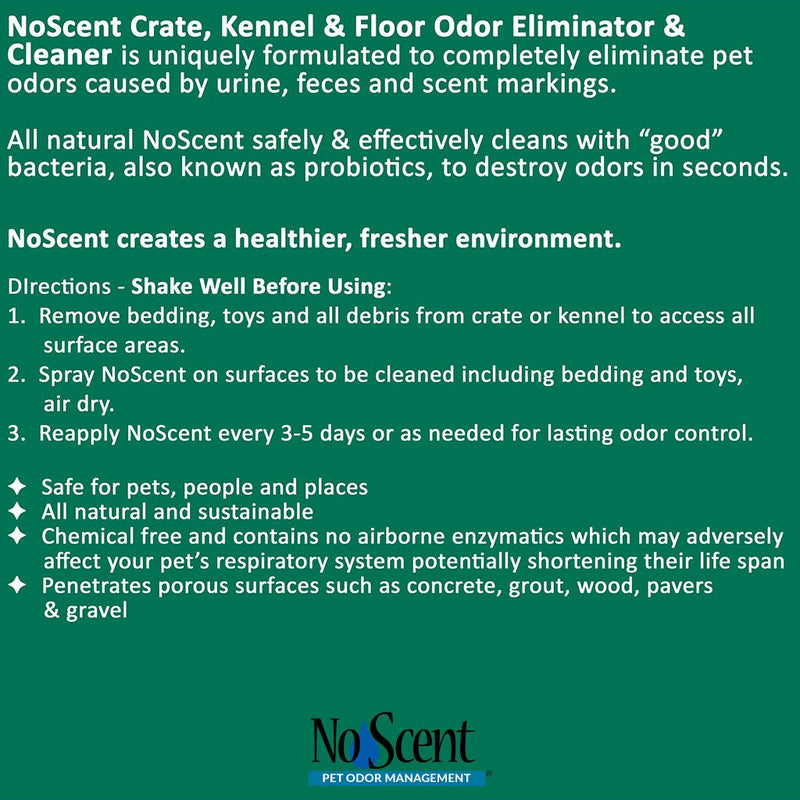 [Australia] - No Scent Crate Kennel & Floor - Professional Dog & Pet Urine Feces Odor Eliminator & Cleaner - Safe All Natural Probiotic & Enzyme Formula Smell Remover Hardwood Concrete Tile Plastic 32 oz 