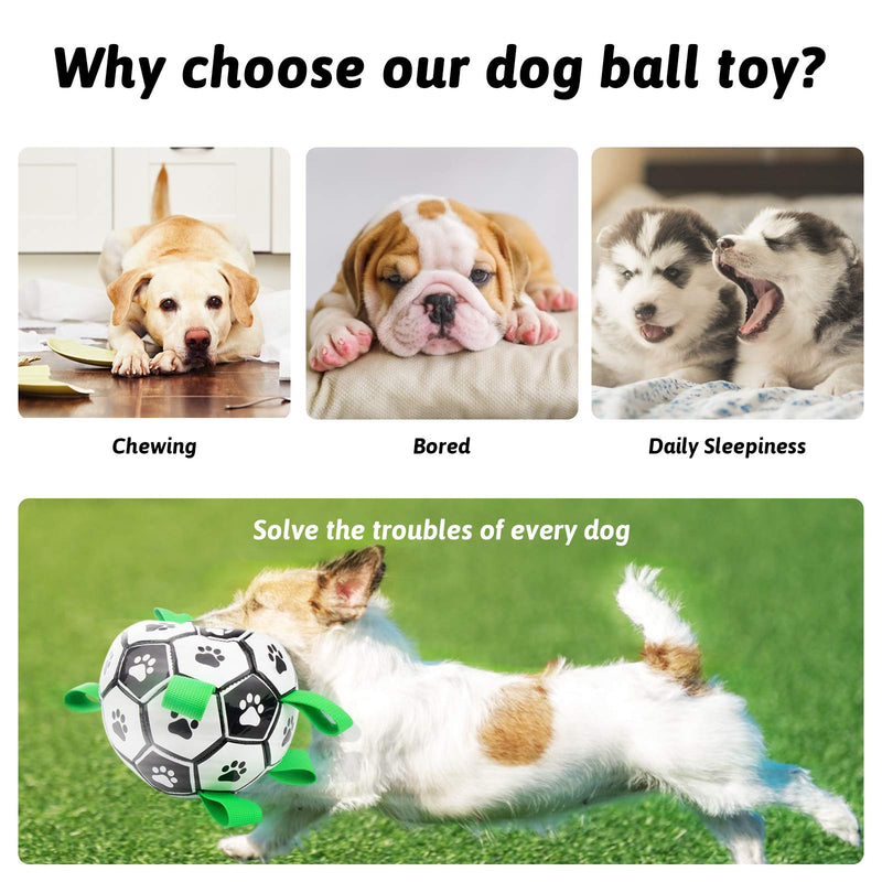 Dog Ball Toy, HONEYWHALE Dog Soccer Ball with Grab Tabs Interactive Dog Toys with Ball Pump and Needle 6 inch Durable Dog Toy for Small Medium Dogs - PawsPlanet Australia