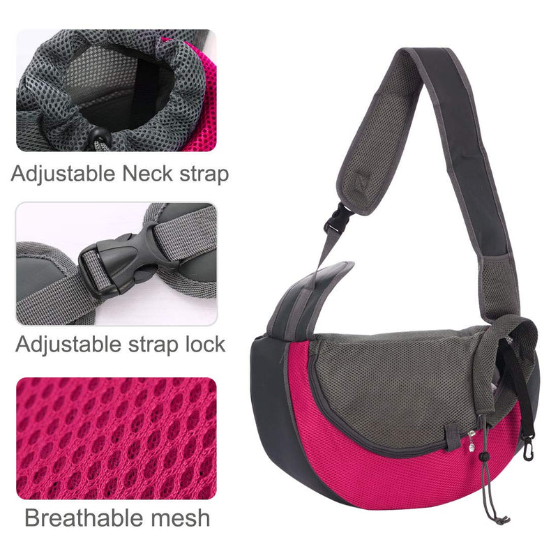 [Australia] - uxcell Pet Dog Carrier Backpack Bag Puppy Cat Carrier Holder Shoulder Adjustable for Outdoor Travel Picnic Shopping S Fuchsia 