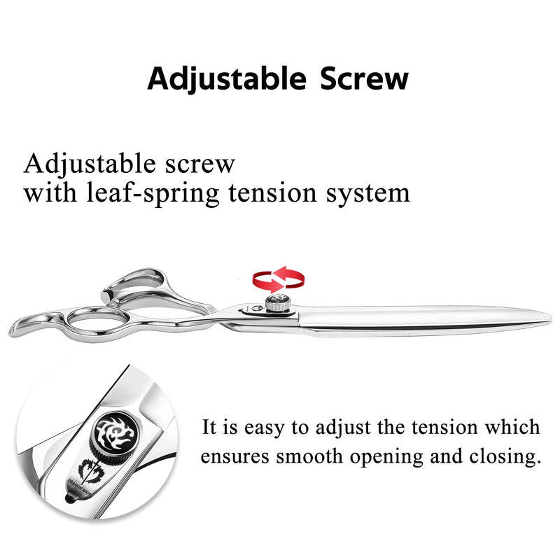 DRAGON RIOT 8.0" Professional Dog Grooming Scissors Pet Straight Cutting Shear Japanese Stainless Steel Razor Sharp Dog Scissors Hand Made D-8.0 inch cut shear - PawsPlanet Australia