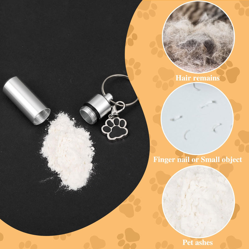 Loetere 4 Pcs Pet Urns Keychain with 4 Paw Shape Urn Pendant, Keychain for Pet Ashes Keepsake Stainless Steel Small Pet Urns for Dogs Small Pet Cremation Keepsake Paw Memorial Urn - PawsPlanet Australia