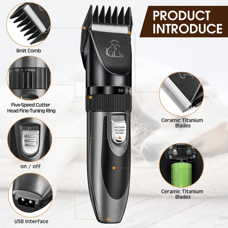 Quiet dog clipper | Professional clipper | Dog Cat Pet Hair Clipper | Electric dog trimmer | Cordless hair clipper | Cordless pet hair trimmer - PawsPlanet Australia