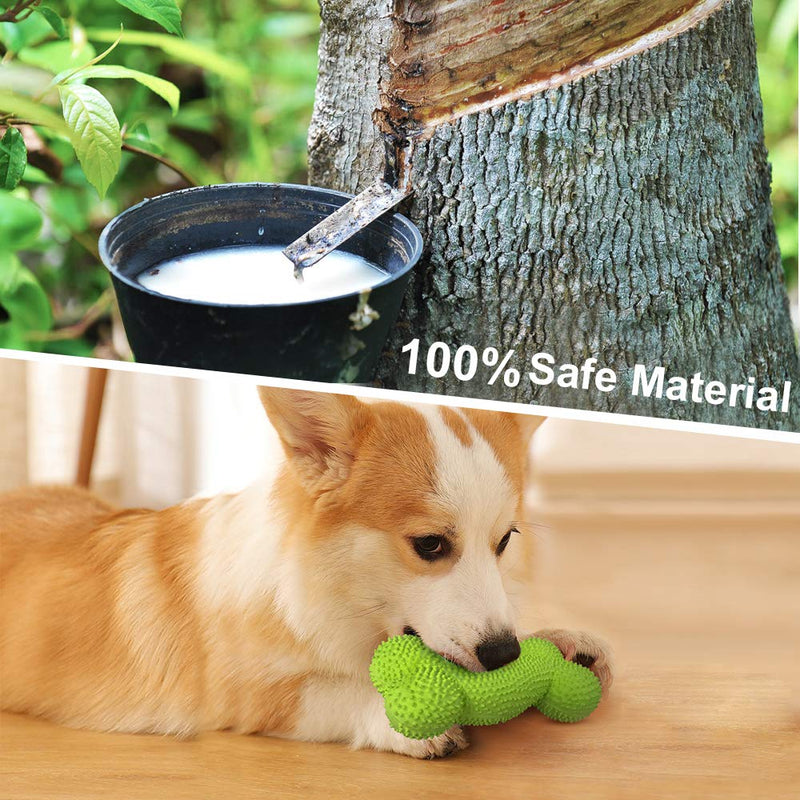 Petper Cw-0094EU Dog Squeaky Toy Latex Puppy Play Spiny Bone Dog Toy, Interactive Toy For Playing & Training Green - PawsPlanet Australia