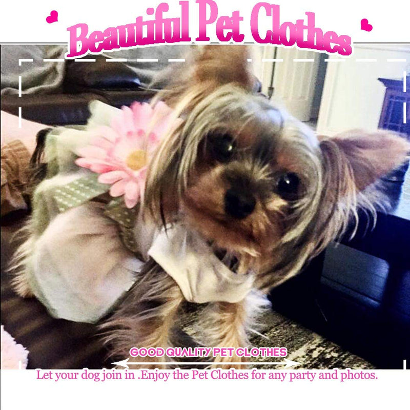 [Australia] - Petea Daisy Flower Gauze Tutu Dog Dress Vest Apparel Skirt Clothes Pet Puppy Bowknot Princess Clothes for Dogs and Cats Small 