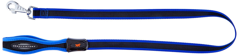 Ferplast 75457939 dog leash ERGOCOMFORT G25/120, ergonomic handle with padding, width: 2.5 cm, length: 120 cm, blue - PawsPlanet Australia