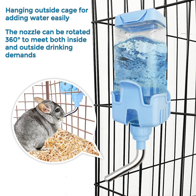 Vannon Top Fill Small Animal Water Bottles for Crate No Drip BPA Free Water Dispenser for Rabbit, Chinchilla, Ferret, Guinea Pigs, Squirrel, Hedgehog 25oz Blue - PawsPlanet Australia