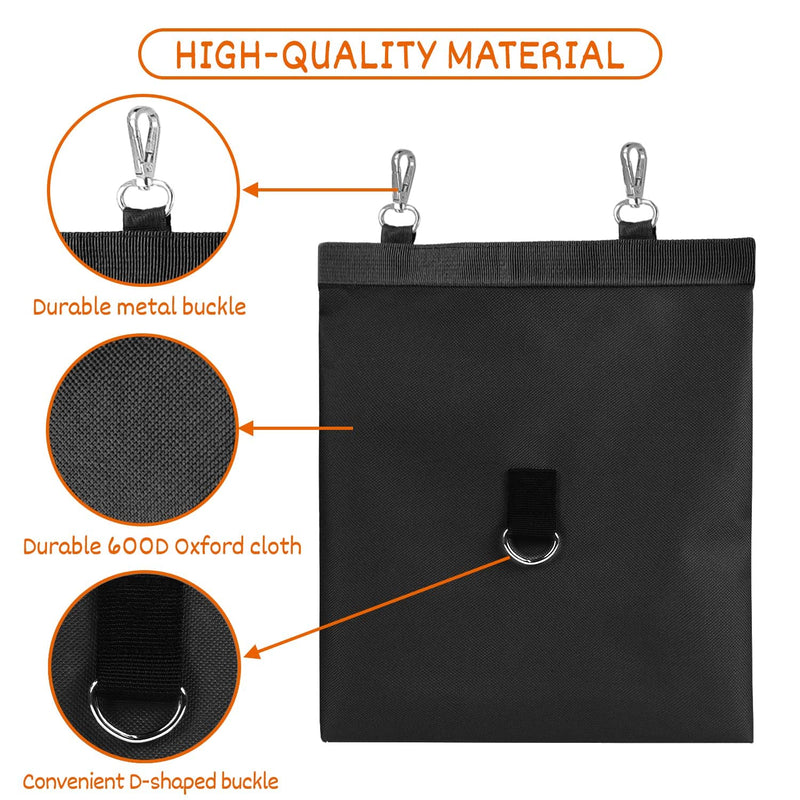 Rabbit Hay Feeder Bag, Hay Holder Storage for Rabbit Guinea Pig Bunny, Black Hanging Feeding Hay 600D Oxford Cloth Fabric 2 Pcs (2 Holes+3 Holes) - PawsPlanet Australia