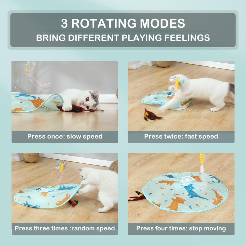 Petiepaw 2 in 1 Cat Toy, Indoor Interactive Cat Toy, Rechargeable Motion Activated Automatic Cat Hunting Toy/Moving Butterfly/Feather Kitten Toy - PawsPlanet Australia