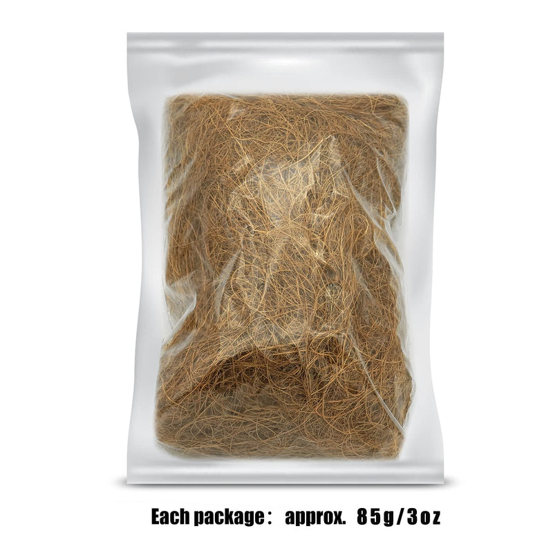Seaokais 2.1 oz/ 3 oz Coconut Fiber Bird Hut Natural Nesting Material for Birds Doves Canaries Finches Budgies Parakeets and Also Perfect for Plants 3 Ounce - PawsPlanet Australia