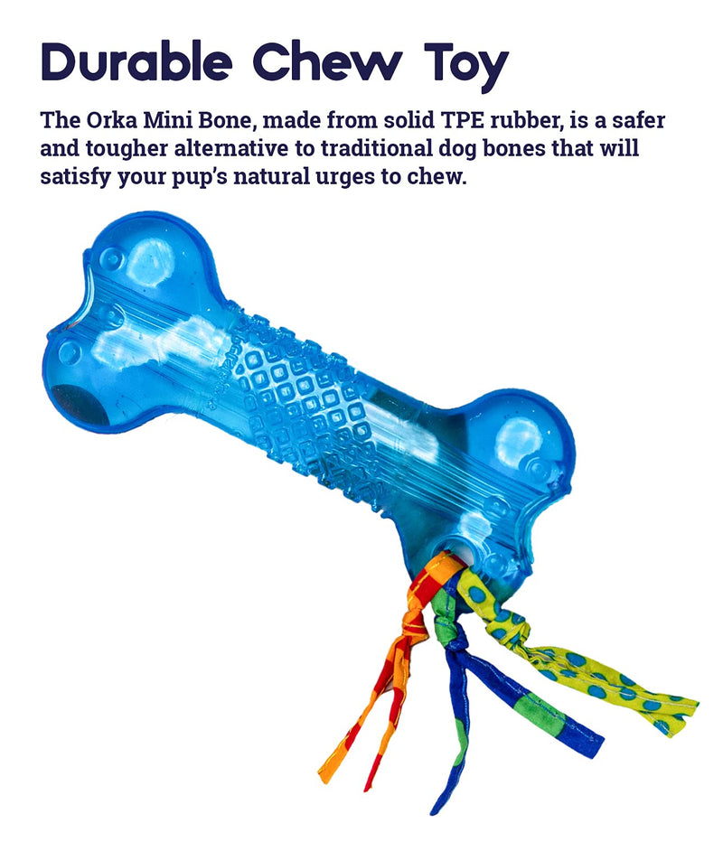 Petstages Orka Mini Bone Royal Blue Dog Chew Toy - PawsPlanet Australia