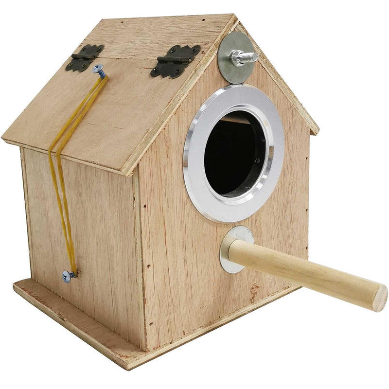 kathson Parakeet Nest Box Bird Nesting House Parrot Wood Breeding Mating Box Parrots Aviary Cage Box for Lovebirds Cockatiel Budgie Finch Conure Parrotlets 6.9''*5.7''*7.7'' - PawsPlanet Australia