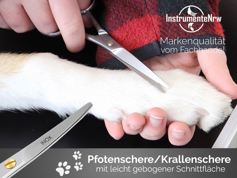 Grooming scissors, paw scissors, dog hair scissors, rounded 12 cm hair scissors with curved cutting surface for optimal grooming for dogs, cats and other pets - stainless steel - PawsPlanet Australia