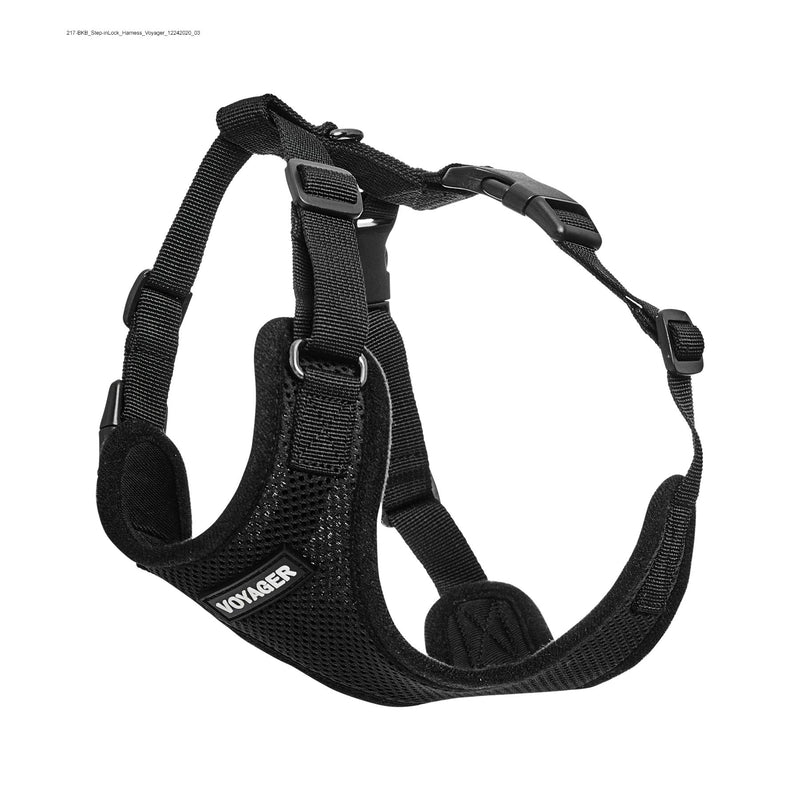 Voyager Step-in Lock Pet Harness – All Weather Mesh, Adjustable Step in Harness for Cats and Dogs by Best Pet Supplies - Black, S (Chest: 13 - 20") - PawsPlanet Australia