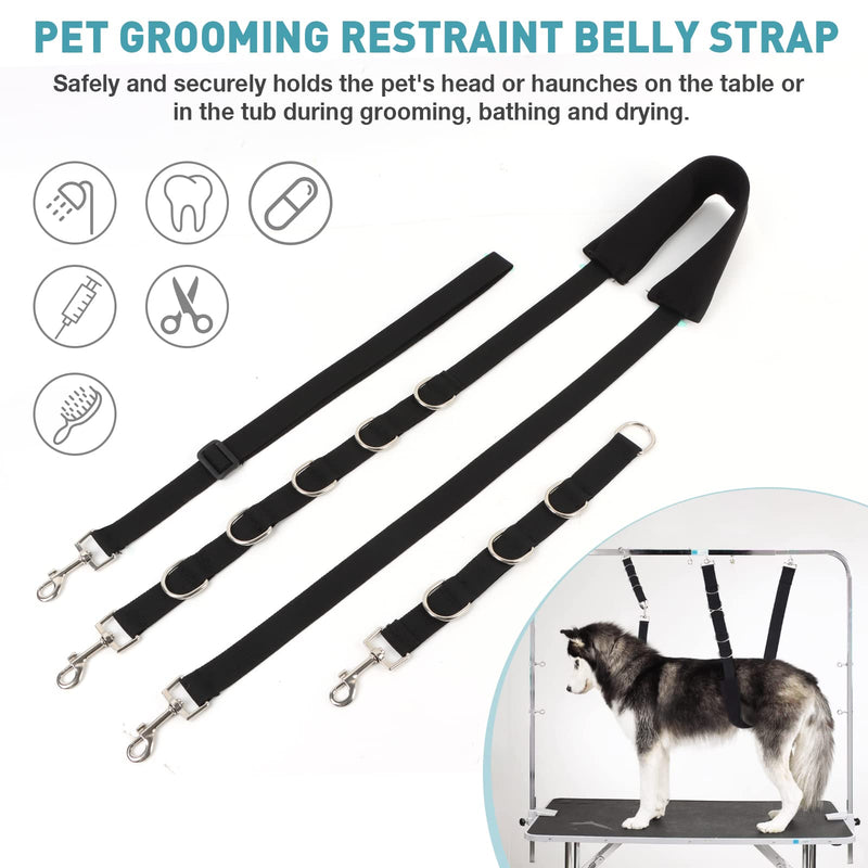 Pack of 3 Dog Grooming Belly Belt Band, Adjustable D-Ring Dog Belt, for Hair Cleaning, Bathing and Grooming of Puppies and Kittens Nylon - PawsPlanet Australia