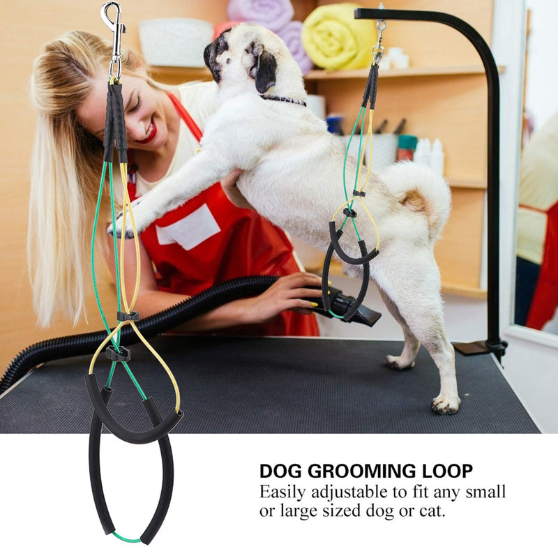 DAUERHAFT Dog Grooming Loop,Dog Cat Grooming Loop Adjustable Double Noose Ropes No-Sit Haunch Holder Dog Grooming Harness Leash Loop,for Pet Table Arm Bath Tub(S) S - PawsPlanet Australia