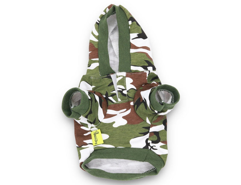 DroolingDog Dog Hoodie Camo Dog Clothes Dog Shirts for Small Medium Large Dogs X-Small (Under 3.3lb) Army Green - PawsPlanet Australia