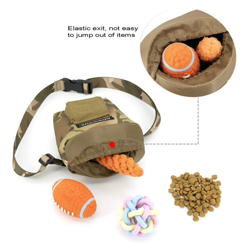 COOWONE Dog Treat Bag Camo Dog Training Pouch Doggie Puppy Snack Bag Dog Treat Carrier Holder with Waist Belt for Pet Training Easily Carry Treat, - PawsPlanet Australia