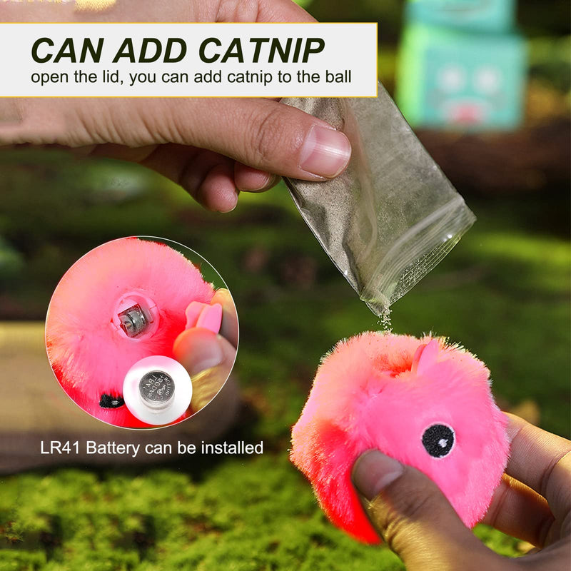 PUPPBUDD Cat Toy with Catnip, Interactive Electric Cat Ball with Noise, for Cats to Play Pink - PawsPlanet Australia