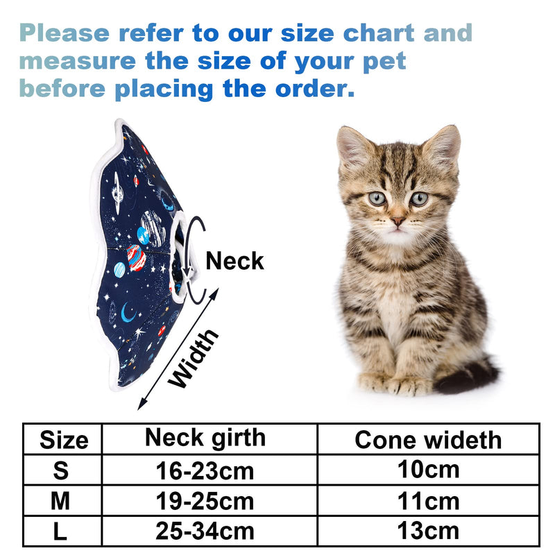 RosewineC Cat Recovery Collar Soft Pet Protective Cat Cone Collar Adjustable Fasteners Collar for Cat and Puppy, Dark Blue(M) - PawsPlanet Australia