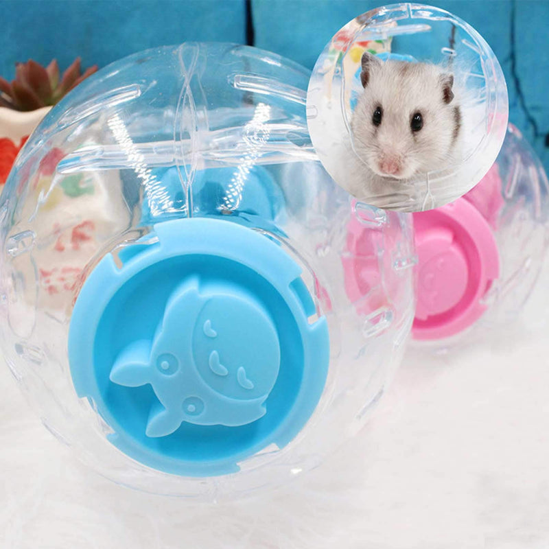 kathson Silent Hamster Ball Mini Running Activity Exercise Toys Small Animals Transparent Ball Cage Accessories Dog Special Toy for Dwarf Hamster Mice 2 Pack Blue - PawsPlanet Australia