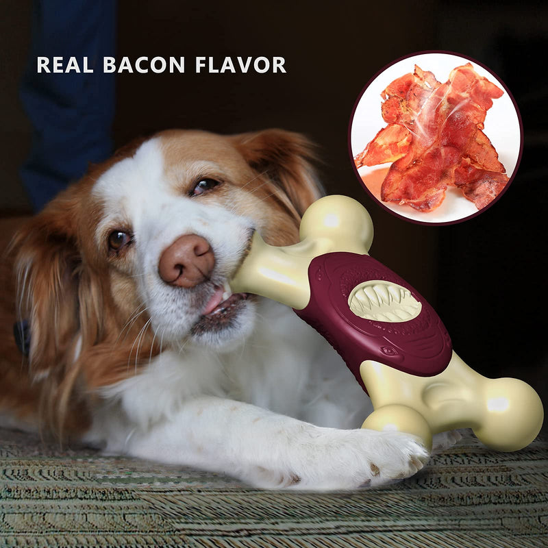 FRLEDM Dog Chew Toy for Aggressive Chewers- Real Bacon Flavored Indestructible Dog Toy,Safe and Long Lasting Chewable Shark Dog Toy for Large/Medium Dogs - PawsPlanet Australia