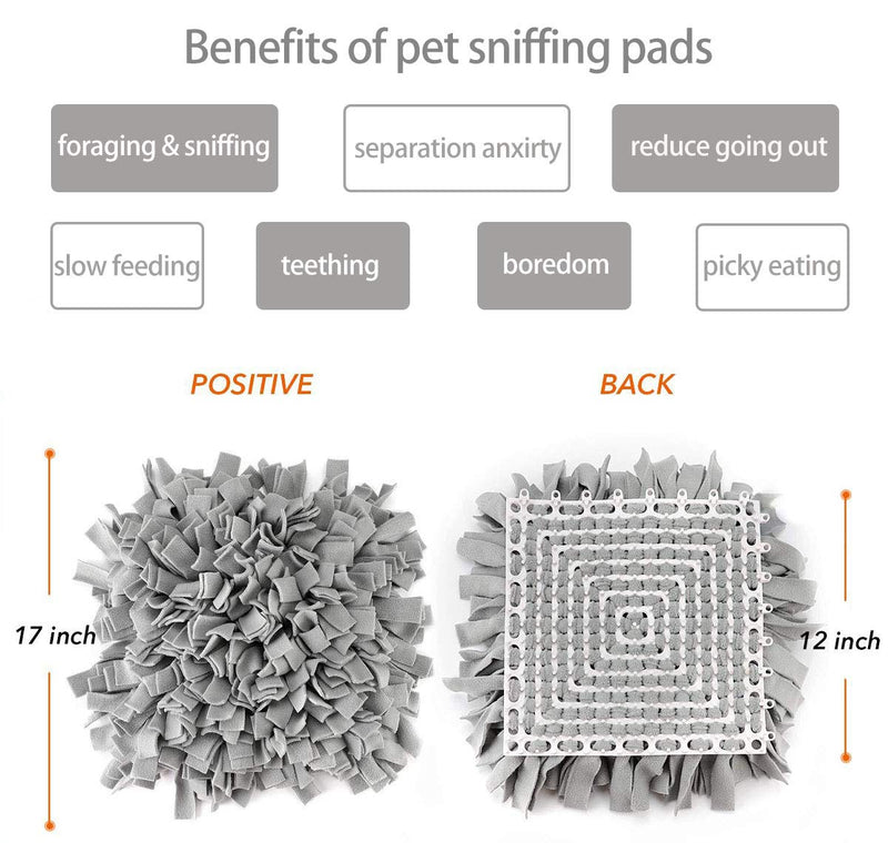 lululun Snuffle Mat Pet Dog Feeding Mat, Durable Interactive Dog Toys Encourages Natural Foraging Skills Gray - PawsPlanet Australia