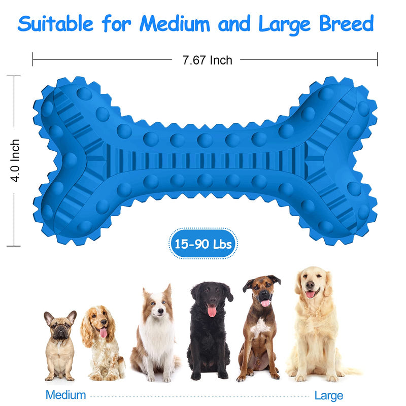 Dog Squeaky Toys, HAOPINSH Dog Toys for Aggressive Chewers Large Medium Breed, Natural Rubber Tough Durable Dog chew Toys, Indestructible Interactive Puppy Chew Toys Bone for Medium Dog Teeth Cleaning - PawsPlanet Australia