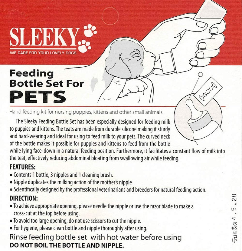 2 Set of Feeding Bottle Set for Pets, Hand Feeding kit for Nursing Puppies, Kitten and Other Animals, by Prime Shopping Online - PawsPlanet Australia