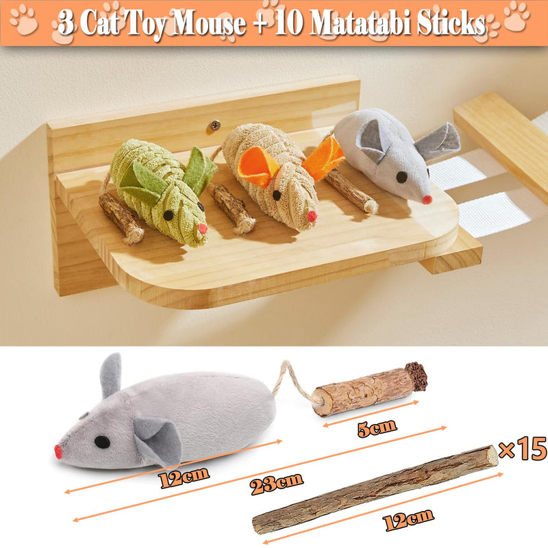 Catnip Toys, 3PCS Catnip Silvervine Mice, 10PCS Matatabi Catnip Sticks for Kittens, Dental Cat Nip Plush Toys, Silvervine Cat Toys for Exercise and Chewing - PawsPlanet Australia