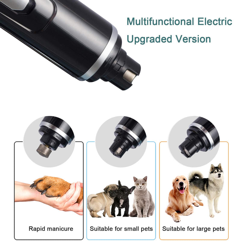 [Australia] - Nisahok Pet Nail Trimmer, Multifunctional Electric Upgraded Version of Pet Nail Trimmer, Painless, Silent and Rechargeable Pet Nail Grinder, Suitable for Large Medium Small Dogs and Cats. black 