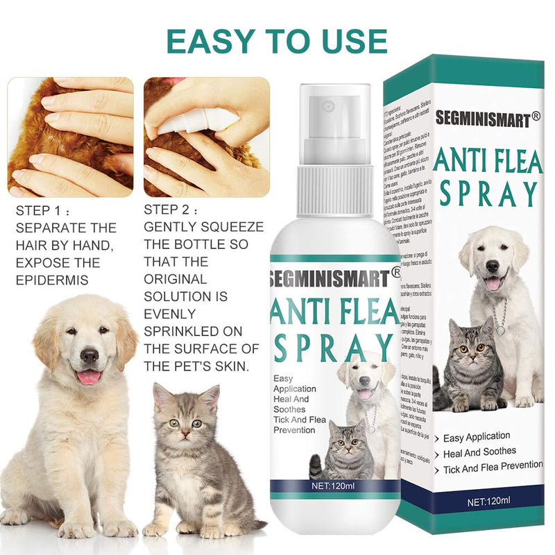 SEGMINISMART Flea Spray,Cat Flea Treatment,Dog Fleas Protection Spray,Tick and Flea Treatments for Dogs,Cat Flea Spray,Flea Spray For Dogs,Tick and Flea Protective for Dogs Cats - PawsPlanet Australia