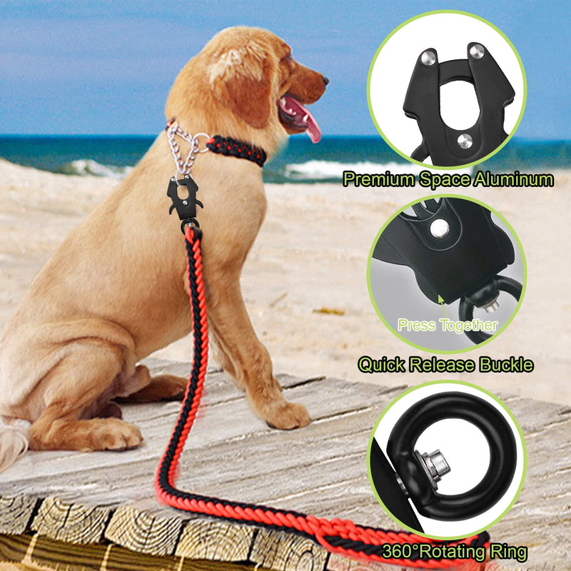 UFURMATE Frog Clip, Space Aluminum Lock, Heavy Duty Quick Release Buckle, Rust Resistant Dog Chain Buckle, Dog Leash Clasp Frog Clip, Replacement - 299kg Capacity, Black 15mm - PawsPlanet Australia