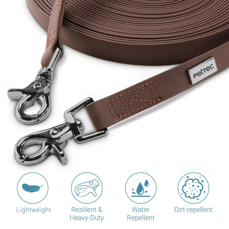 PetTec 10m towing leash/training leash for dogs made of Trioflex (similar to Biothane), water-repellent, robust long dog leash/dog leash, adjustable towing leash, long puppy leash, dog accessories - PawsPlanet Australia