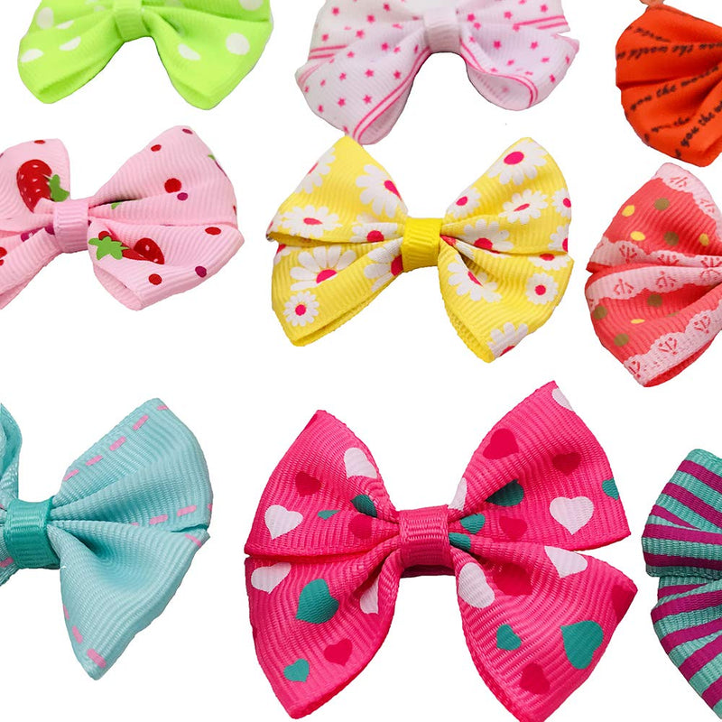 PET SHOW Dog Hair Bows with Alligator Clips for Small Dogs Bowknot Hair Clips Cat Puppy Yorkshire Grooming Hair Accessories Assorted Pack of 20 - PawsPlanet Australia