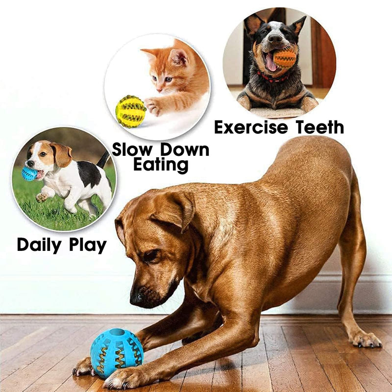 VMINOG Pack of 3 dog balls with dental care, function studs dog toy made of natural rubber, ball dog indestructible diameter 6 cm, dog ball robust for large and small dogs, chew toy made of natural rubber - PawsPlanet Australia