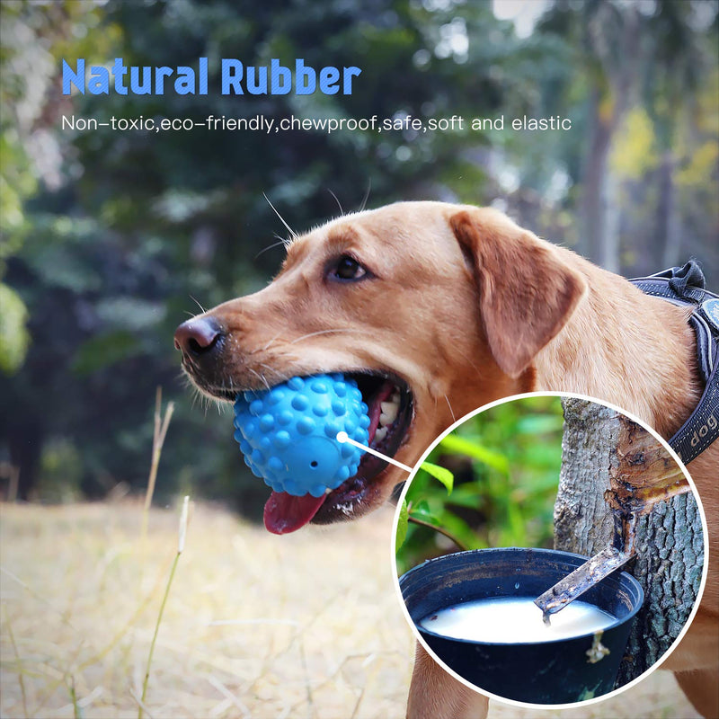 Pefent Squeak Dog Toys for Aggressive chewers Indestructible, Natural Rubber for Dog Teeth Cleaning,Durable and Tough Pet Toy for Medium and Large Breed Blue - PawsPlanet Australia