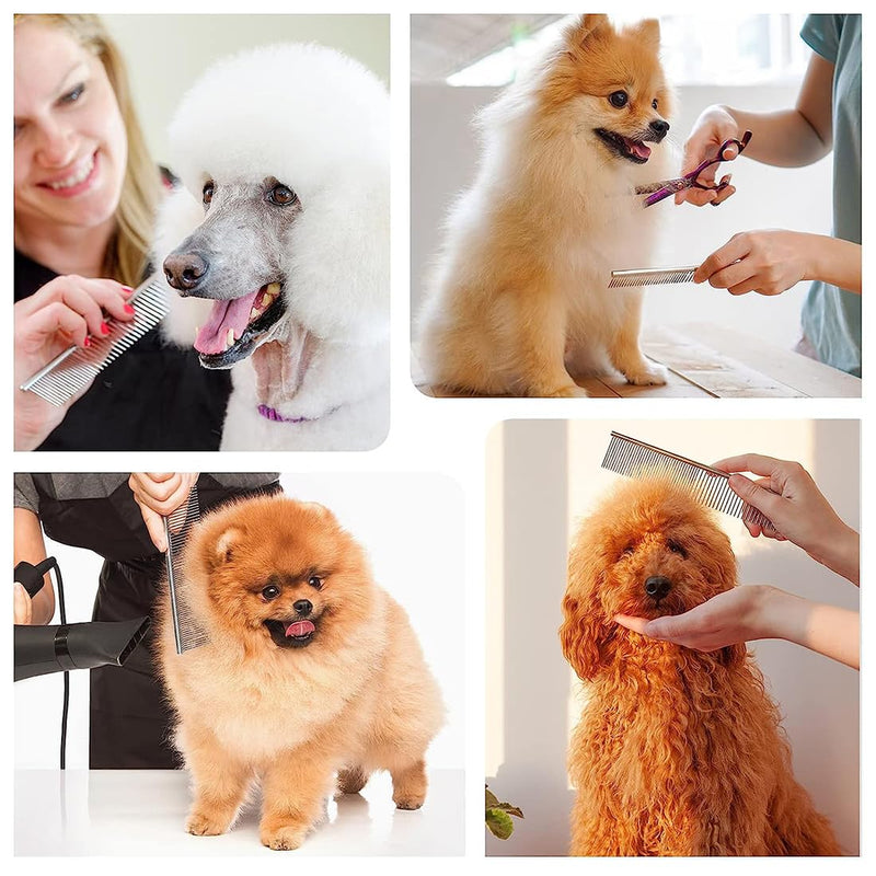 Dog Combs, Stainless Steel Pet Comb, Pet Grooming Comb, Professional Dog Comb Cat Comb, Pet Grooming Combs, Rounded Teeth Dog Comb - PawsPlanet Australia