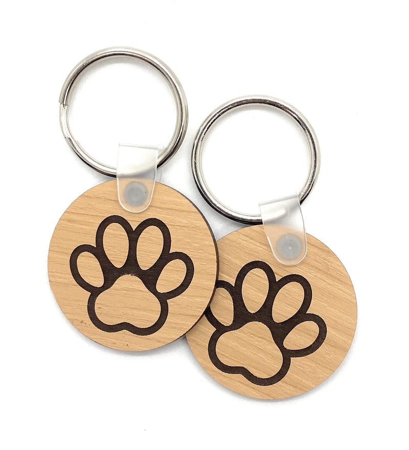 Pawprint Keychain, Engraved Acrylic, High Quality and Durable, Pet, Loving Pet, Paw Print Love, Bulk Keychains, Love Pet - PawsPlanet Australia