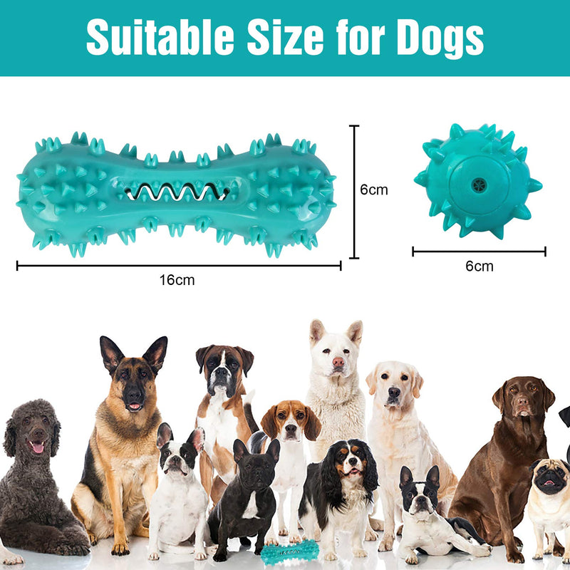 YHmall Dog Chew Toys, Puppy Toothbrush Teeth Cleaning Chew Toys for Medium/Large Dogs, Durable Natural Rubber Dog Toys with Squeaker - PawsPlanet Australia