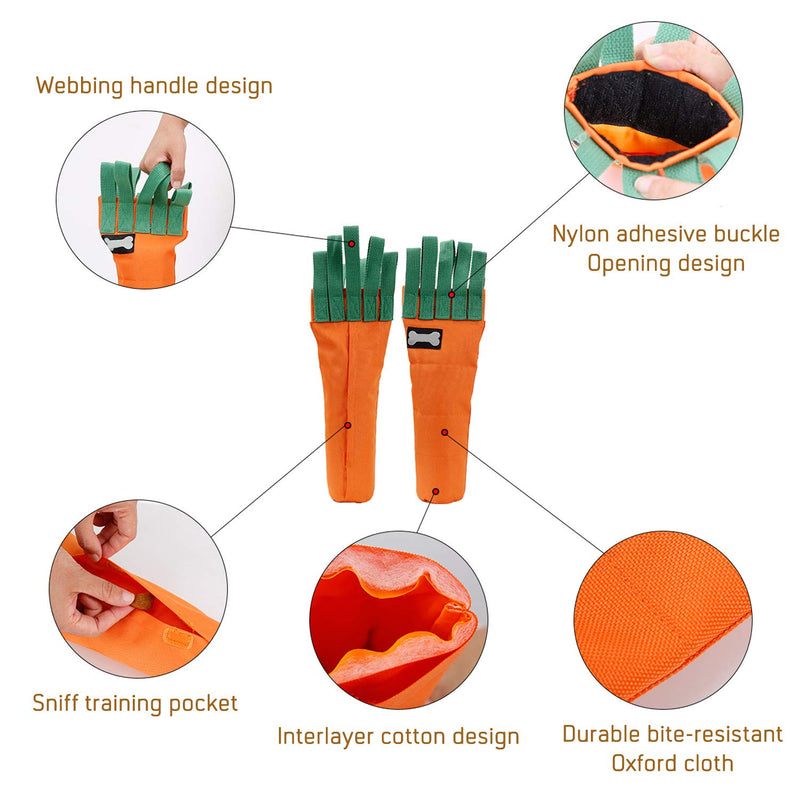 Hengu Carrot Bite-Resistant Dog Toy, Thick Oxford Cloth Cover for Plastic Bottle Self-Made Pet Toy with Sniffs Interactive Play Design, Perfect for Medium Big Dogs Chew Toy - PawsPlanet Australia