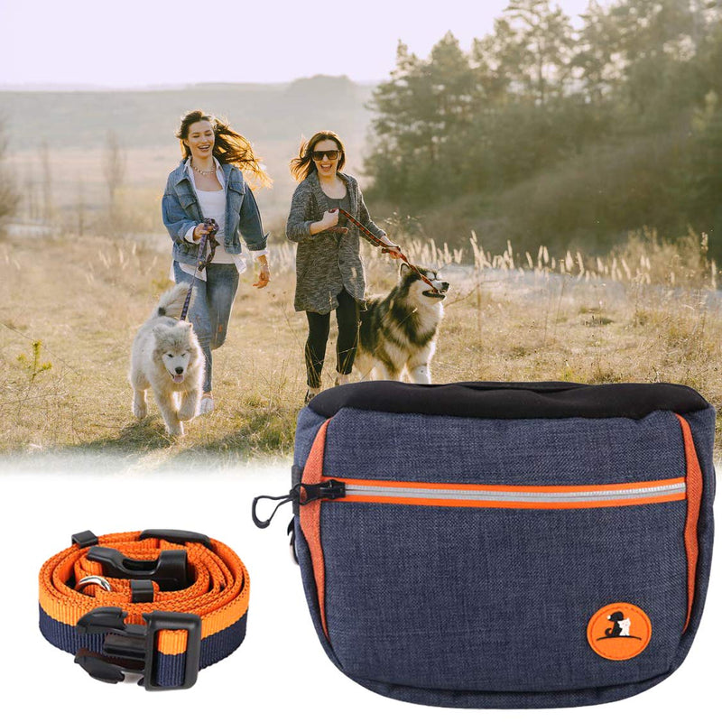 AyeVision Dog Treat Pouch Bag Puppy Dog Training Snack Bag Built-in Poop Bag Dispenser Double Zippers with Adjustable Waist Belt Pouch Hand-Free for Dog Walking Training Blue - PawsPlanet Australia
