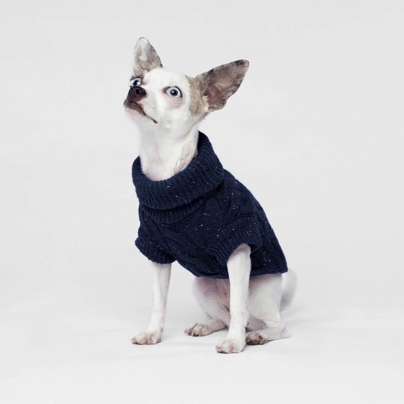 Canada Pooch Cp01292 Cambridge Cableknit Sweater Blue Size 12 - PawsPlanet Australia