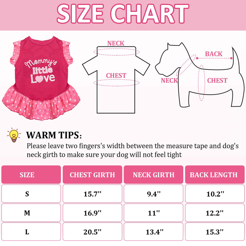 2 Pieces Pet Dress Shirt Puppy Skirt Cute Dog Dress Pet Summer Clothes Dog Apparel for Small Dogs and Cats (Love and Angel, Small) Love and Angel - PawsPlanet Australia