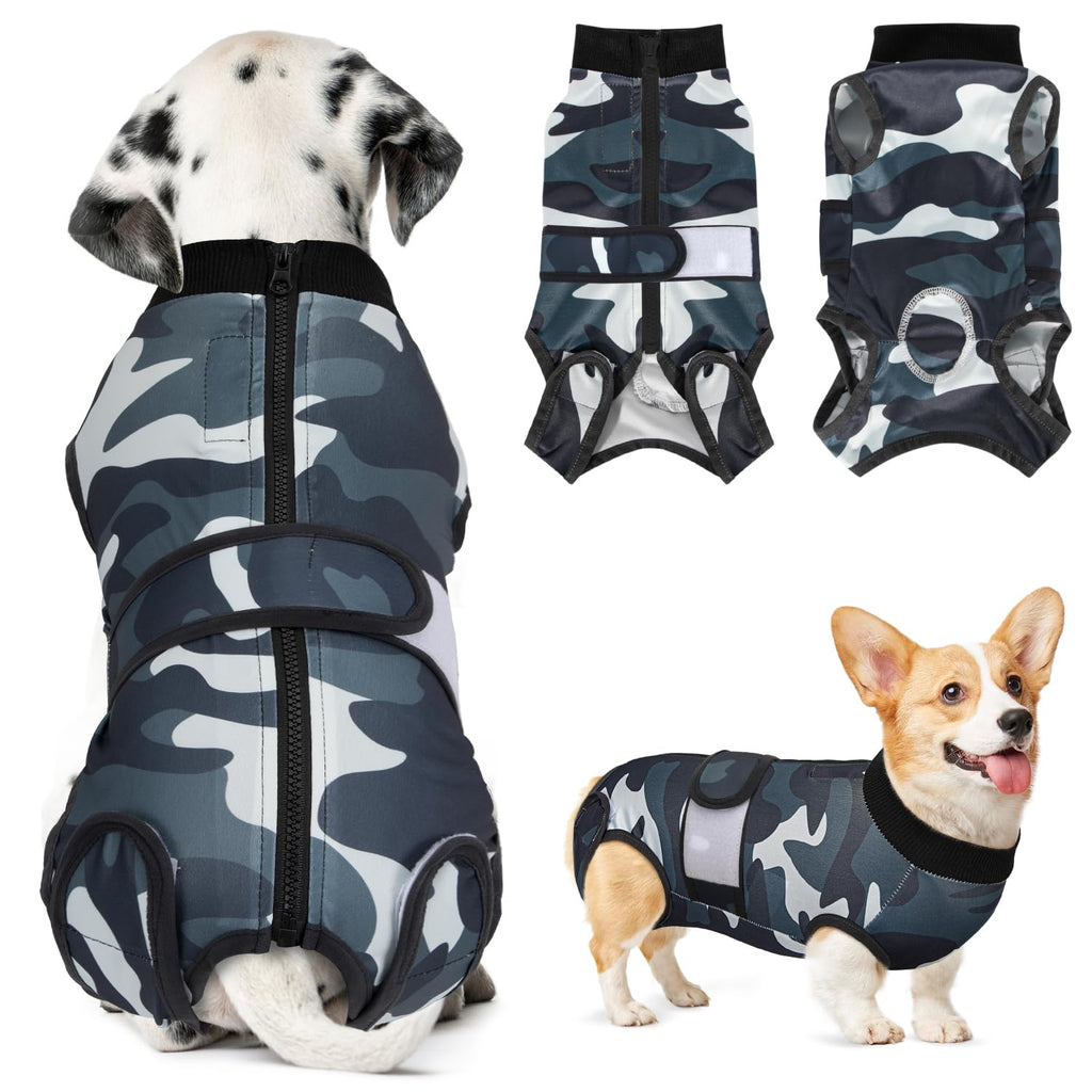 Eyien Post-Op Dog Bodysuit, Breathable Soft Onesie for Dogs with Zipper and Belt to Protect Wounds, E-Collar Alternative for Pets (Camouflage, XL) Camouflage - PawsPlanet Australia