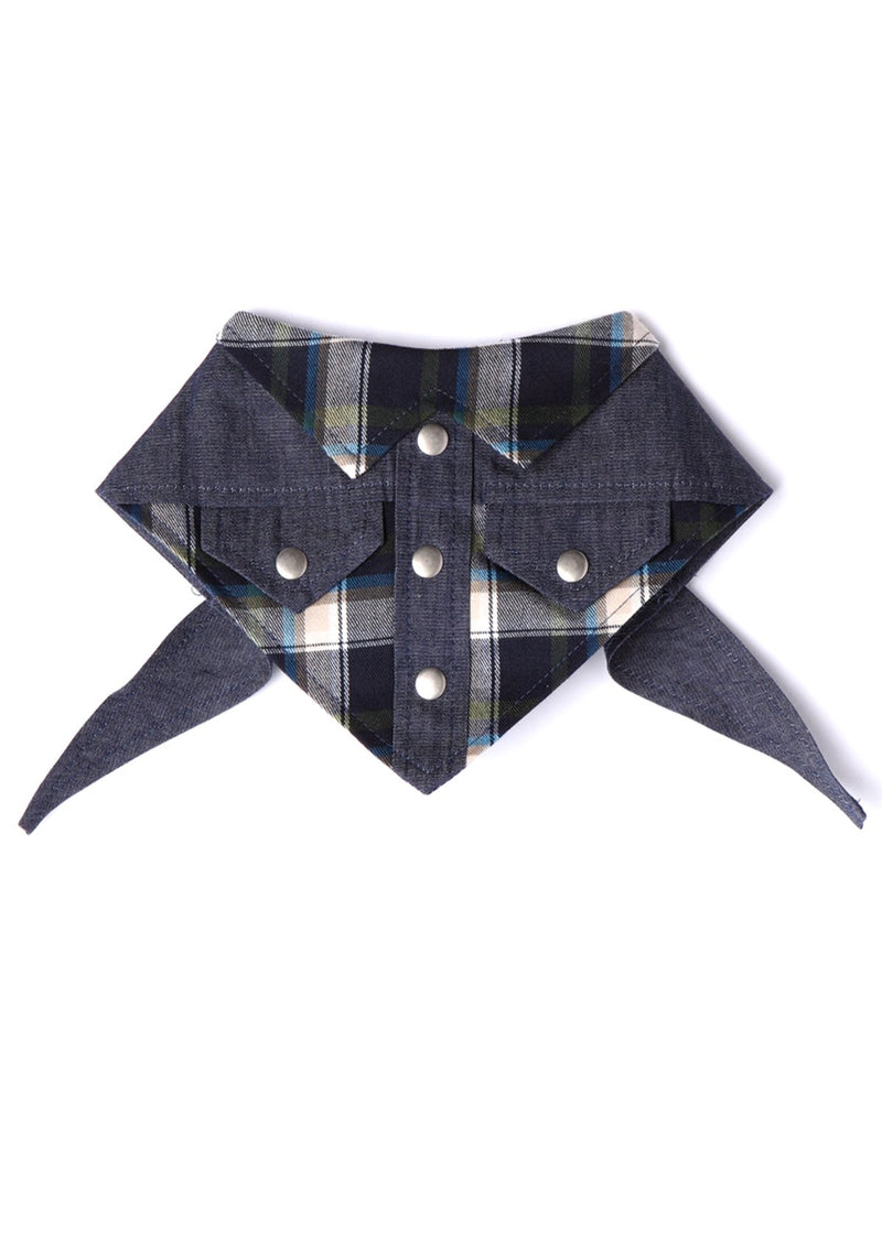 Tail Trends Western Formal Bandanas with Flannel Denim and Floral Designs for Medium to Large Dogs High Noon - PawsPlanet Australia