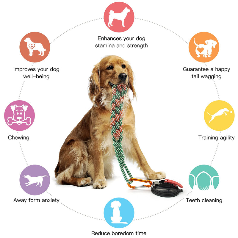 Suction Cup Dog Toy Rope, Upgraded Dog Chew Toy for Aggressive Chewers with 200lb Suction Power, Multifunctional Breed Teeth Clean Tug of War Dog Toys for Small Medium Large Dog, Bonus Floor Stickers - PawsPlanet Australia